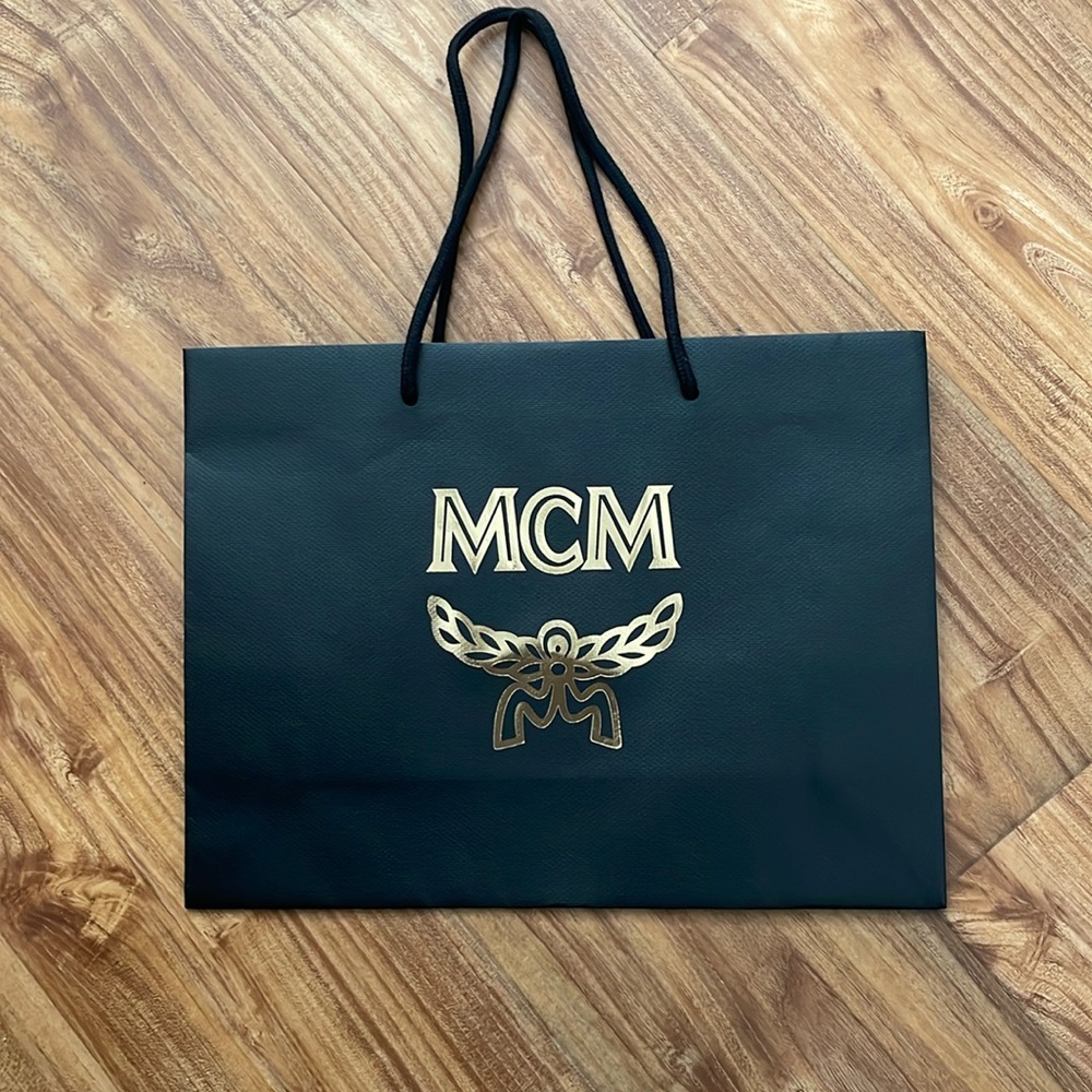 MCM Black and Gold Luxury Shopping Bag